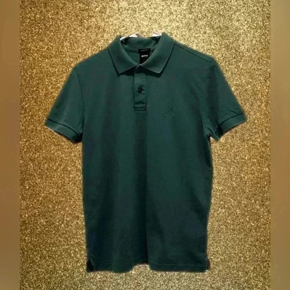 Hugo Boss Other - HUGO BOSS Mens Polo Shirt Size Medium Short Sleeve Pima Cotton Green (0100)